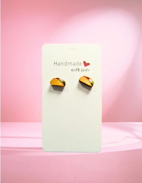 MDF-Taco Shaped Sublimated Stud Earrings