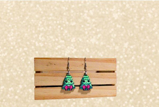 MDF-Chubby Tree Shaped Sublimated Earrings 1 inch