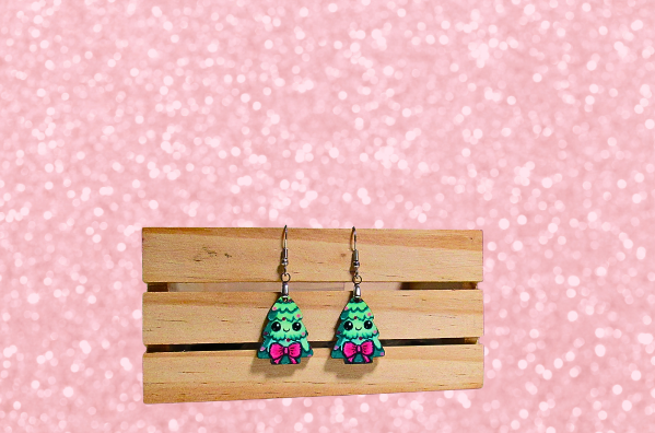 MDF-Chubby Tree Shaped Sublimated Earrings 1 inch