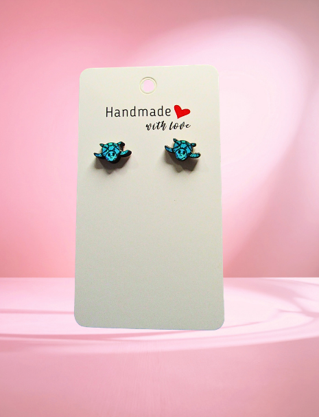 MDF- Sea Turtle Shaped Sublimated Stud Earrings