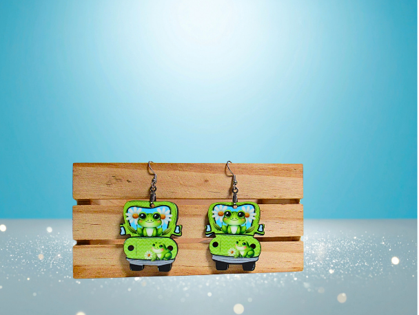 MDF-Truck Shaped Sublimated Earrings 1.5 inch