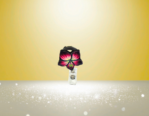 MDF-Tropical Flower Shaped Sublimated Badge Reel
