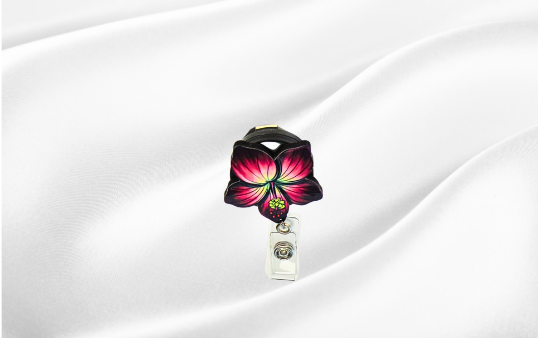 MDF-Tropical Flower Shaped Sublimated Badge Reel