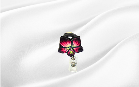 MDF-Tropical Flower Shaped Sublimated Badge Reel