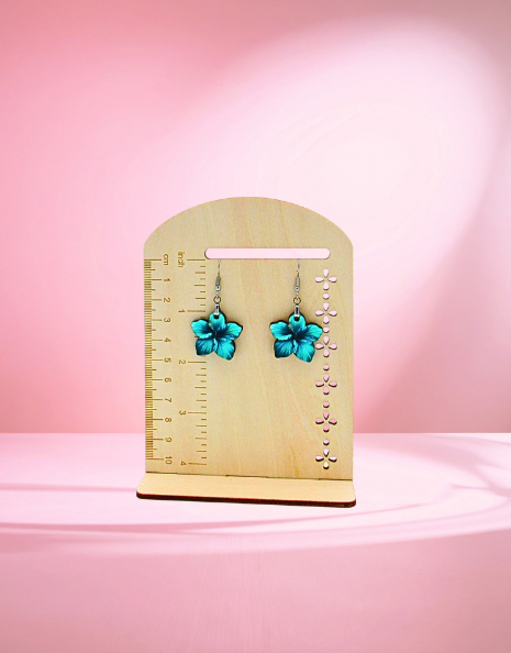 MDF-Tropical Flower Shaped Sublimated Earrings 1 inch
