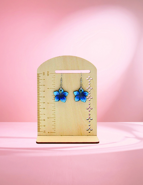 MDF-Tropical Flower Shaped Sublimated Earrings 1 inch