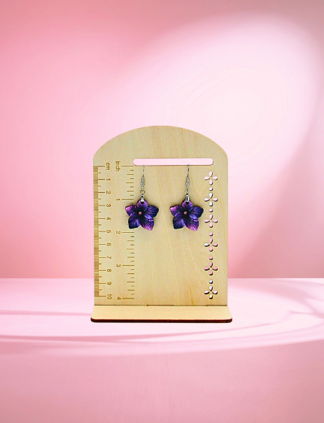 MDF-Tropical Flower Shaped Sublimated Earrings 1 inch