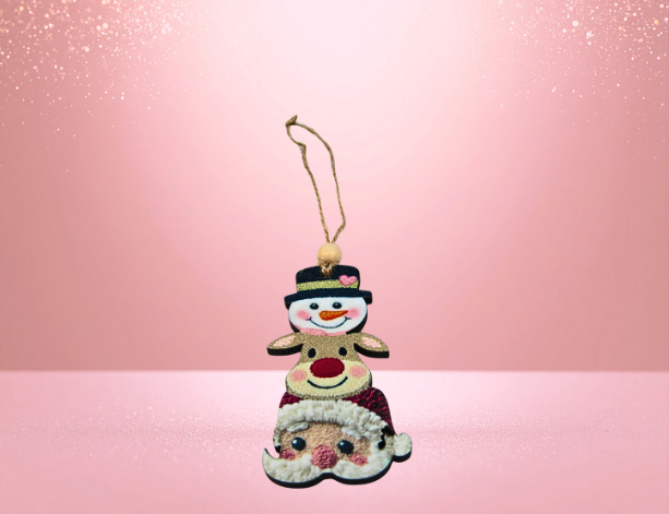 MDF- Christmas Trio Shaped Sublimated Ornament Knit Look