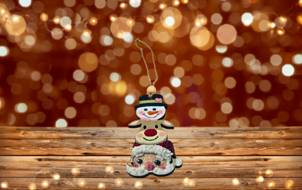 MDF- Christmas Trio Shaped Sublimated Ornament Knit Look
