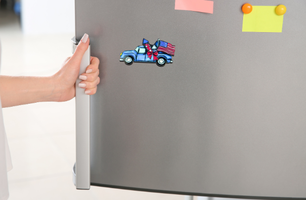 Pickup Truck Shaped Sublimated Refrigerator Magnet