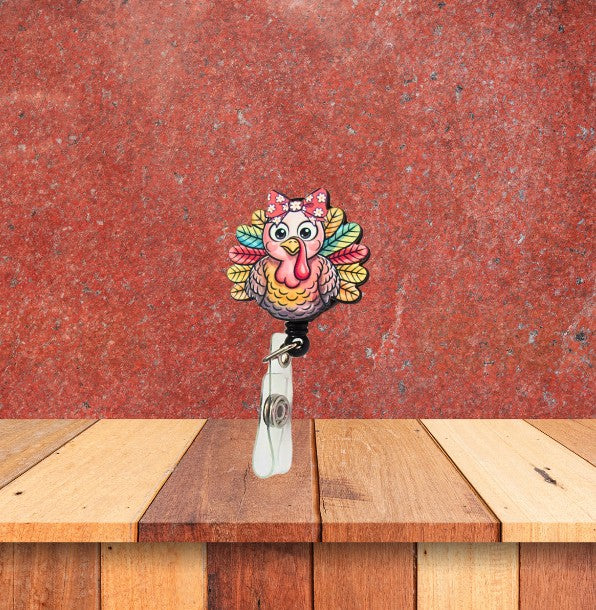 Turkey Shaped Sublimated Badge Reel