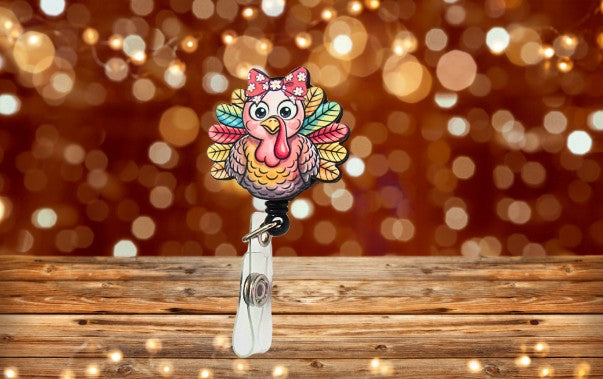 Turkey Shaped Sublimated Badge Reel