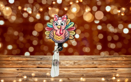Turkey Shaped Sublimated Badge Reel