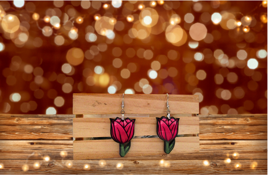 MDF-Tulip Shaped Sublimated Earrings 1.5 inch