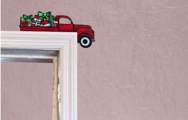 Truck with Gifts Shaped Sublimated Corner Sitter