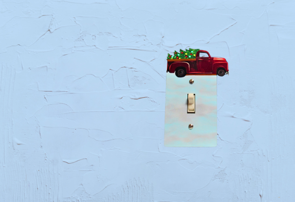Truck with Tree Shaped Sublimated Light Switch Cover