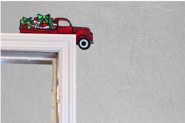 Truck with Gifts Shaped Sublimated Corner Sitter