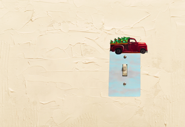 Truck with Tree Shaped Sublimated Light Switch Cover