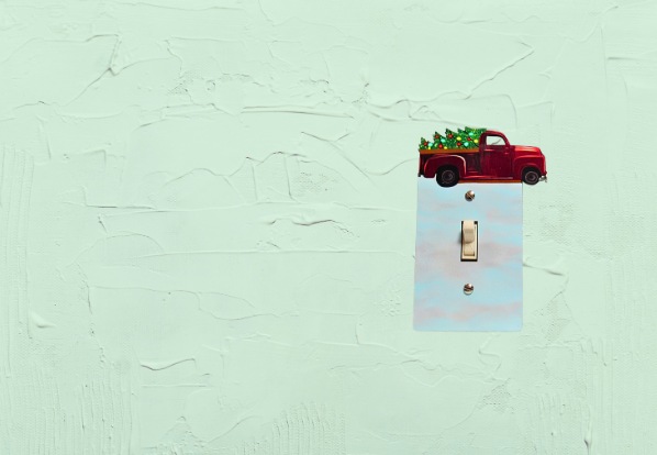 Truck with Tree Shaped Sublimated Light Switch Cover