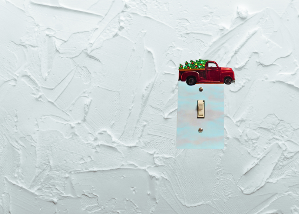 Truck with Tree Shaped Sublimated Light Switch Cover