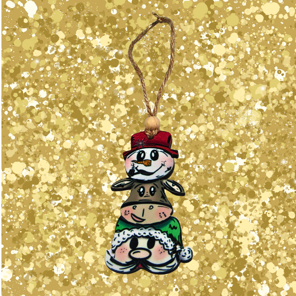 MDF- Christmas Trio Shaped Sublimated Ornament