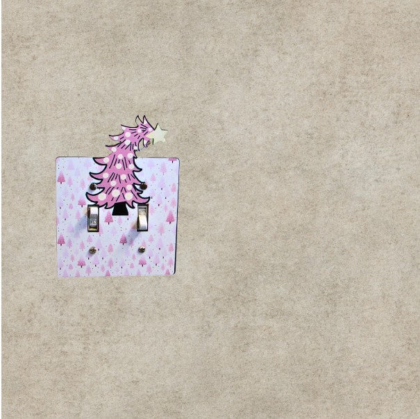 Tree Shaped Sublimated Double Light Switch Plate