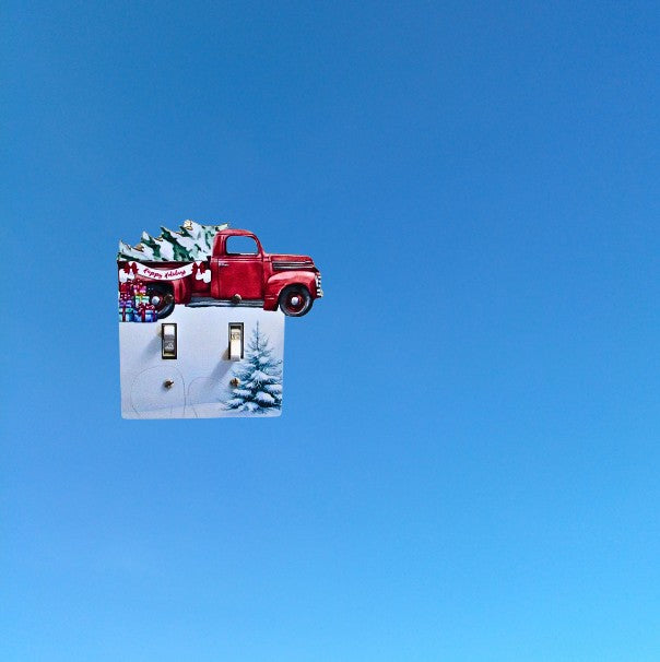 Truck with Tree Shaped Sublimated Double Light Switch Cover