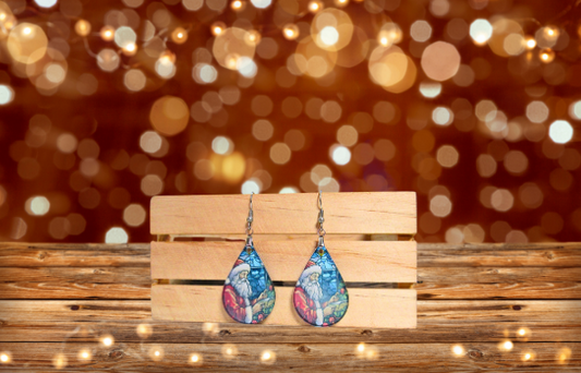 Acrylic Teardrop Shaped Sublimated Earrings 1.5 inch