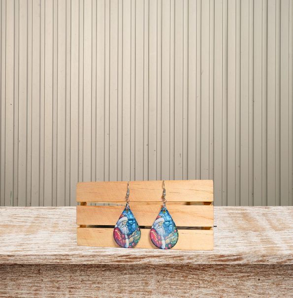 Acrylic Teardrop Shaped Sublimated Earrings 1.5 inch
