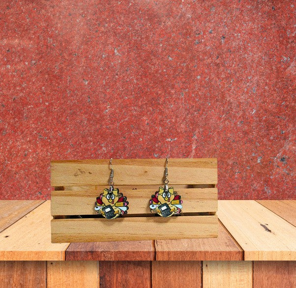 Turkey with Bow Shaped Sublimated Earrings 1 inch