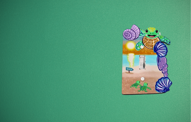 Turtle with shells Shaped Sublimated Light Switch Cover