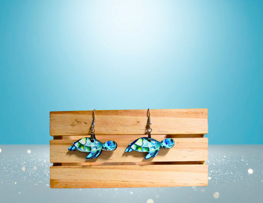 MDF-Turtle Shaped Sublimated Earrings 1.5 inch