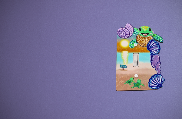 Turtle with shells Shaped Sublimated Light Switch Cover