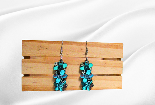 MDF-Triple Flower Shaped Sublimated Earring 1.5 inch