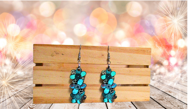 MDF-Triple Flower Shaped Sublimated Earring 1.5 inch