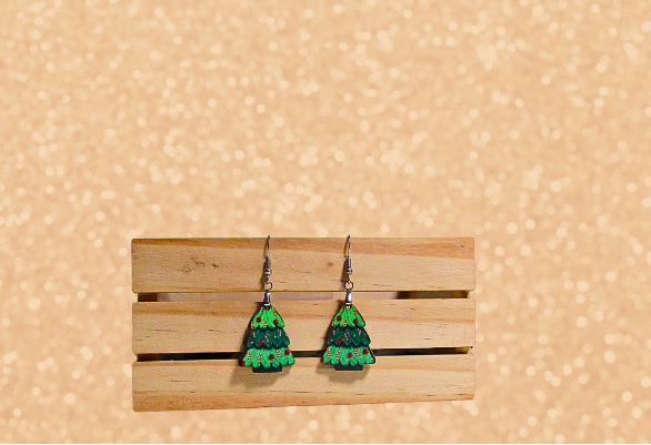 MDF-Chubby Tree Shaped Sublimated Earrings 1 inch