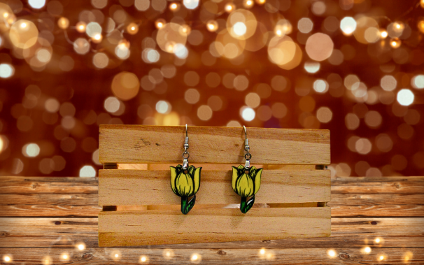MDF-Tulip Shaped Sublimated Earrings 1 inch