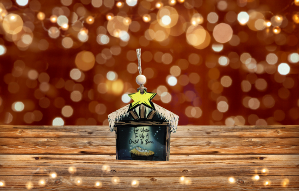 Nativity Shaped Sublimated Ornament