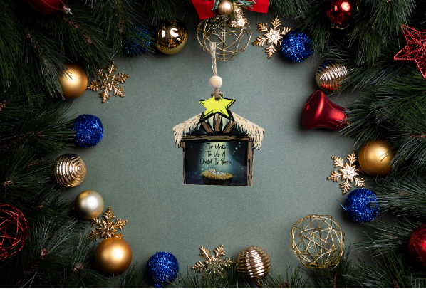 Nativity Shaped Sublimated Ornament