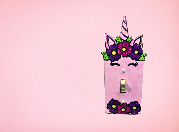 MDF- Unicorn Shaped Sublimated  Light Switch Plate Cover