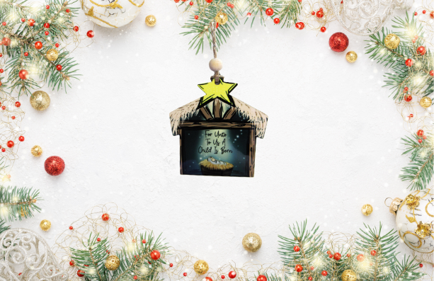 Nativity Shaped Sublimated Ornament