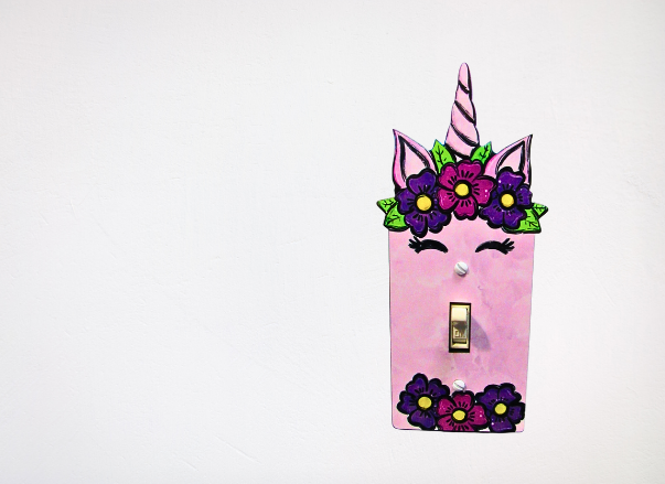 MDF- Unicorn Shaped Sublimated  Light Switch Plate Cover
