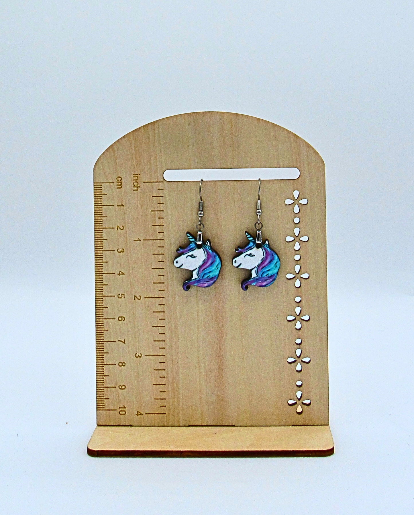 MDF- Unicorn Shaped Sublimated Earrings 1 inch