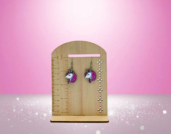 MDF- Unicorn Shaped Sublimated Earrings 1 inch