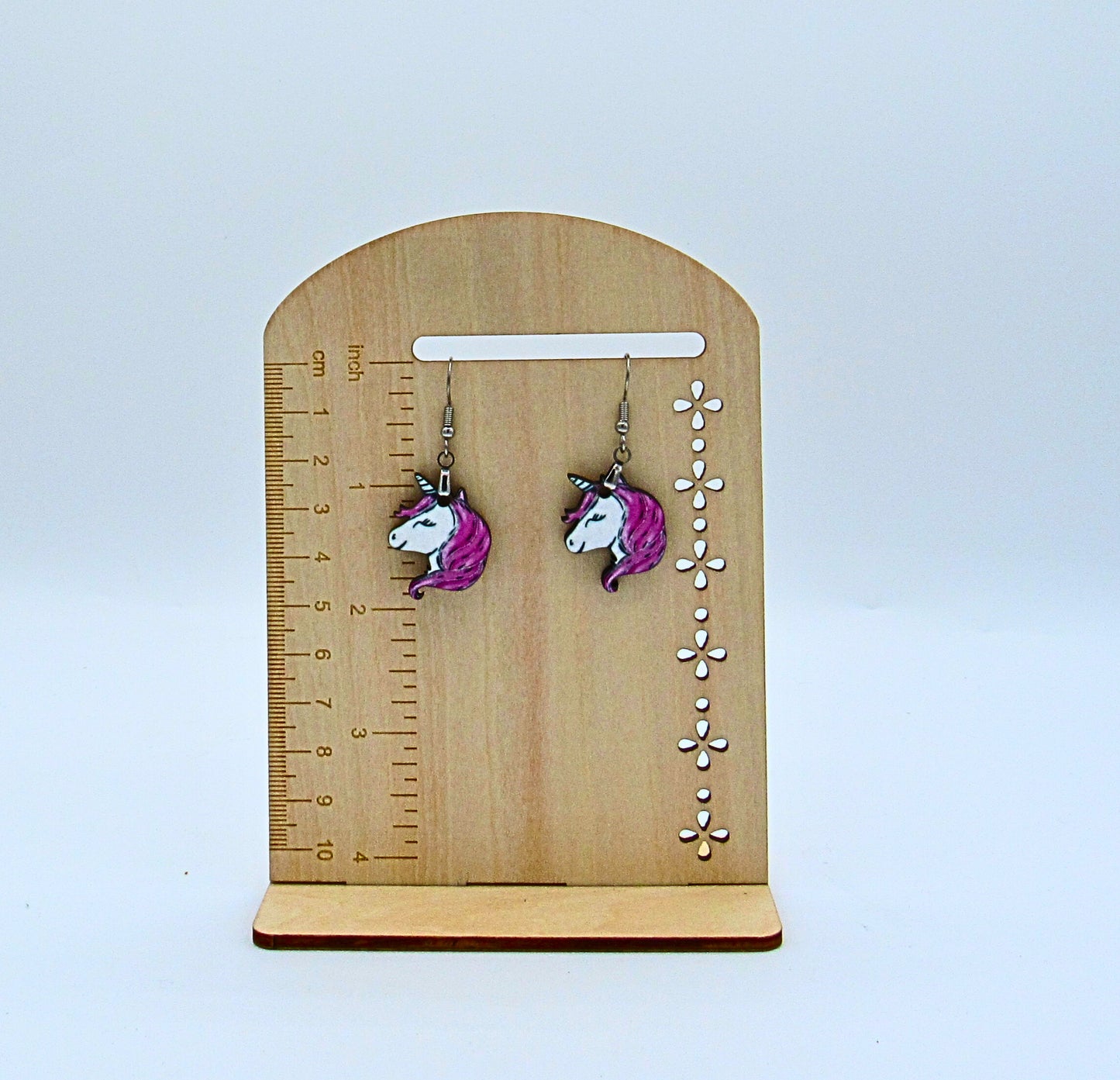MDF- Unicorn Shaped Sublimated Earrings 1 inch