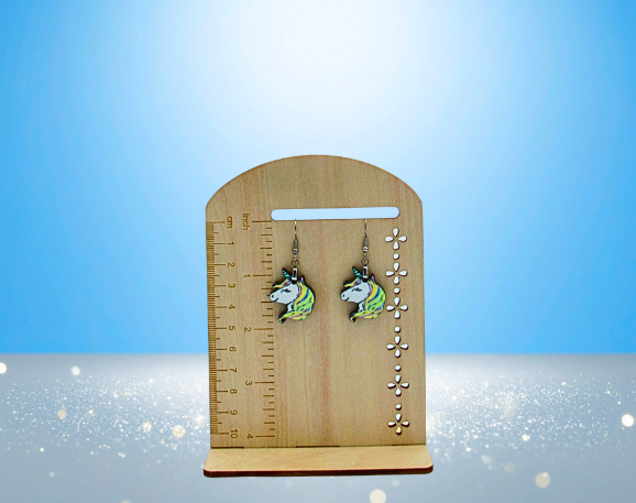 MDF- Unicorn Shaped Sublimated Earrings 1 inch