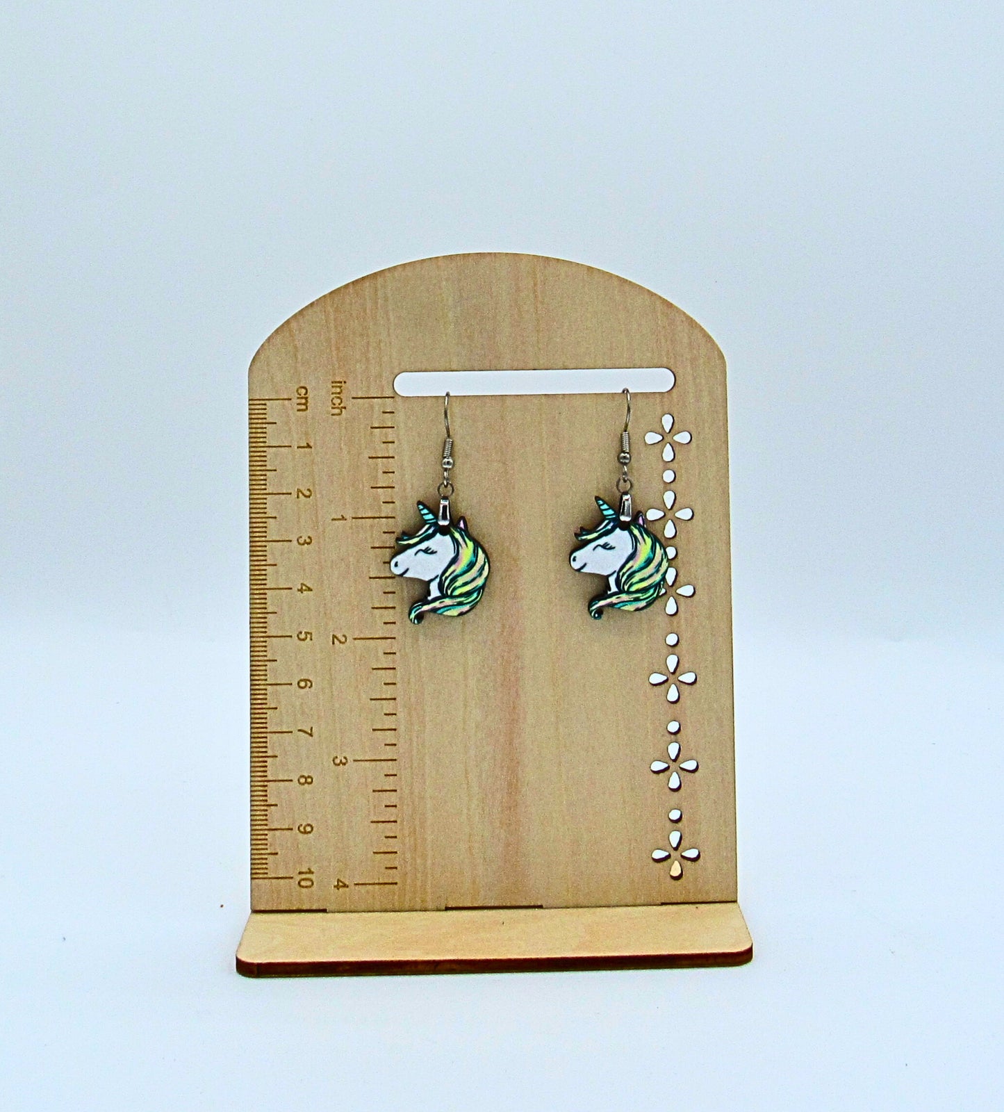MDF- Unicorn Shaped Sublimated Earrings 1 inch