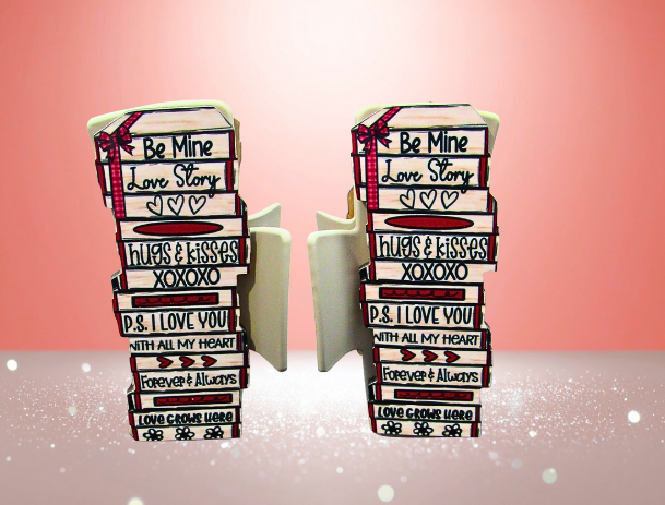 MDF- Stacked Book Shaped Sublimated Hair Clip