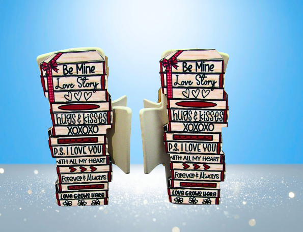 MDF- Stacked Book Shaped Sublimated Hair Clip