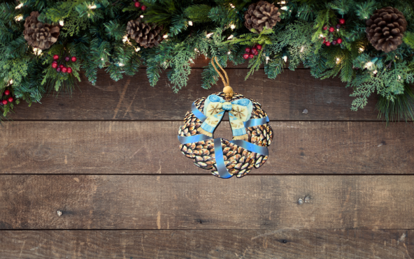 MDF-Bow Wreath Shaped MDF Sublimated Ornament